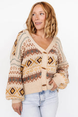 Cody Knit Cardigan | Taupe Multi
