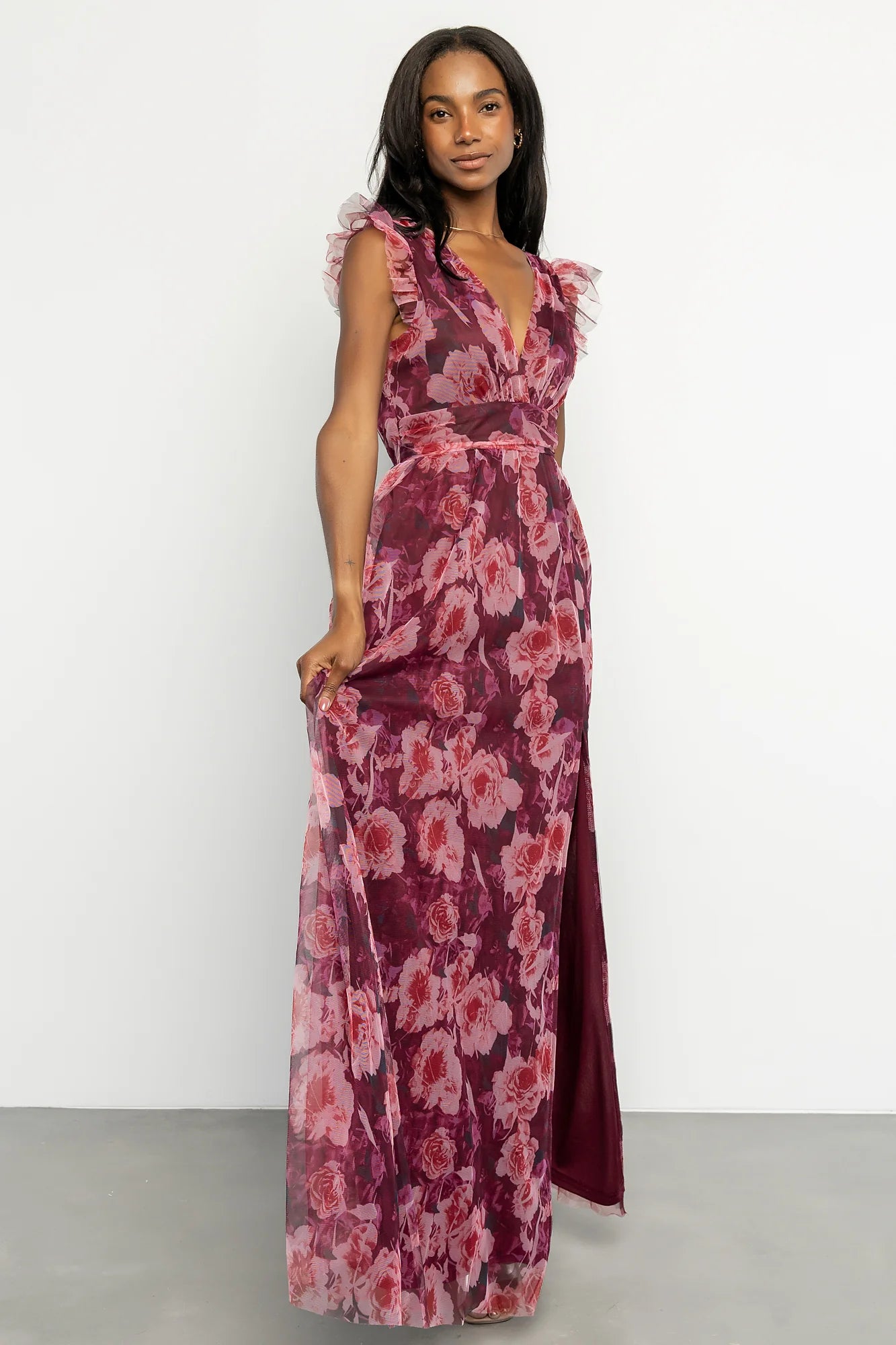 Adelyn Maxi Dress | Wine Floral