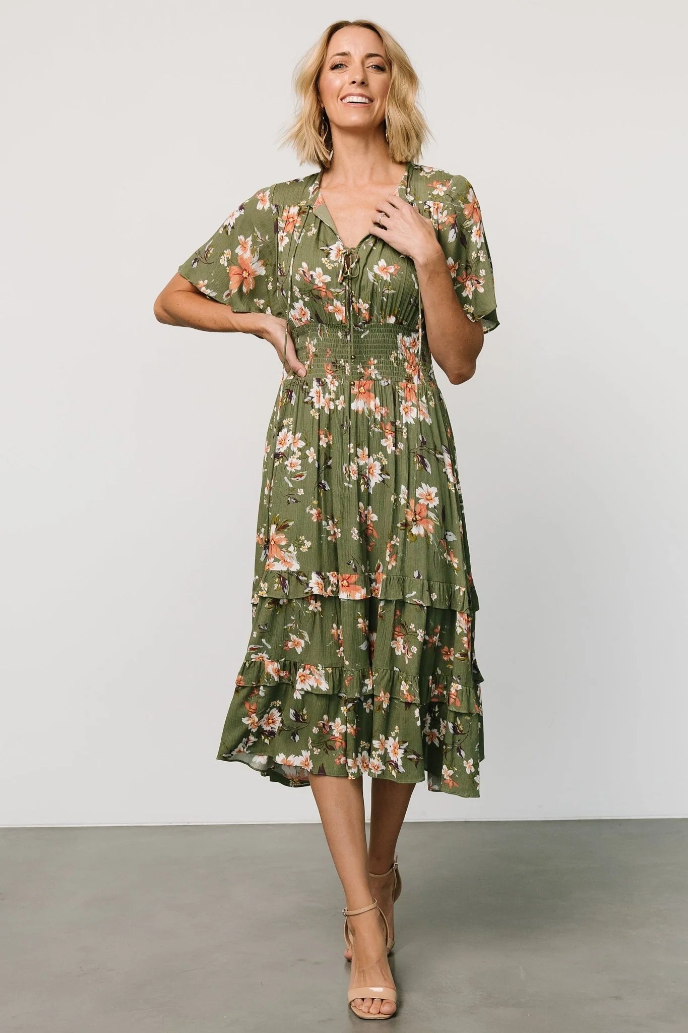 Spell Boho Midi Dress | Olive Floral