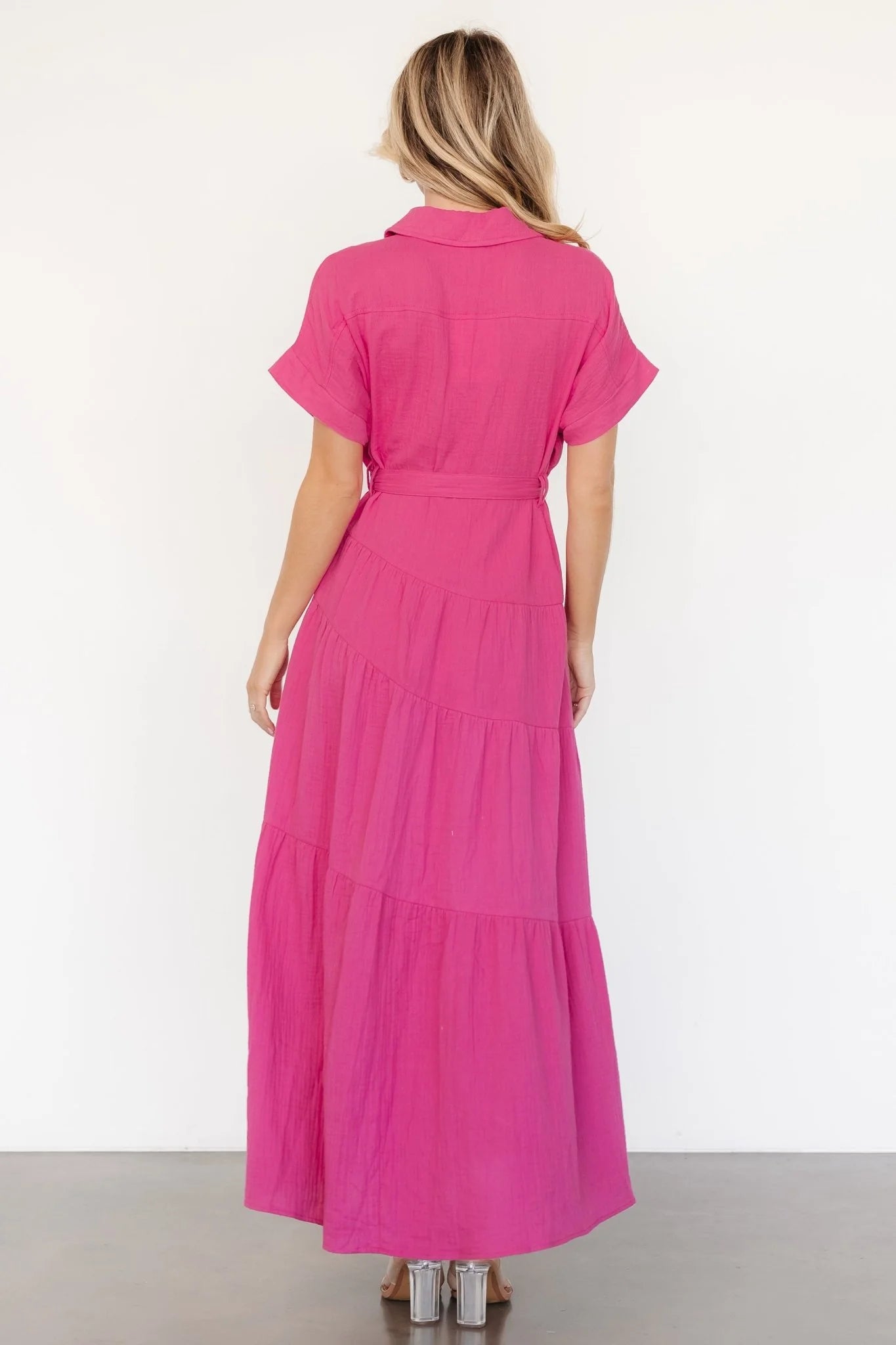 Aizey Button Up Maxi Dress | Pink