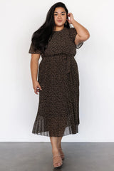 Prim Pleated Dress | Black Print