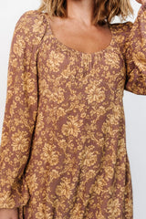 McKinney Dress | Brown + Gold Floral