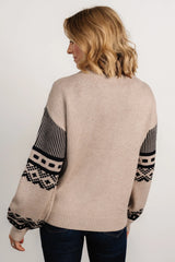 Eugene Sweater | Taupe + Navy