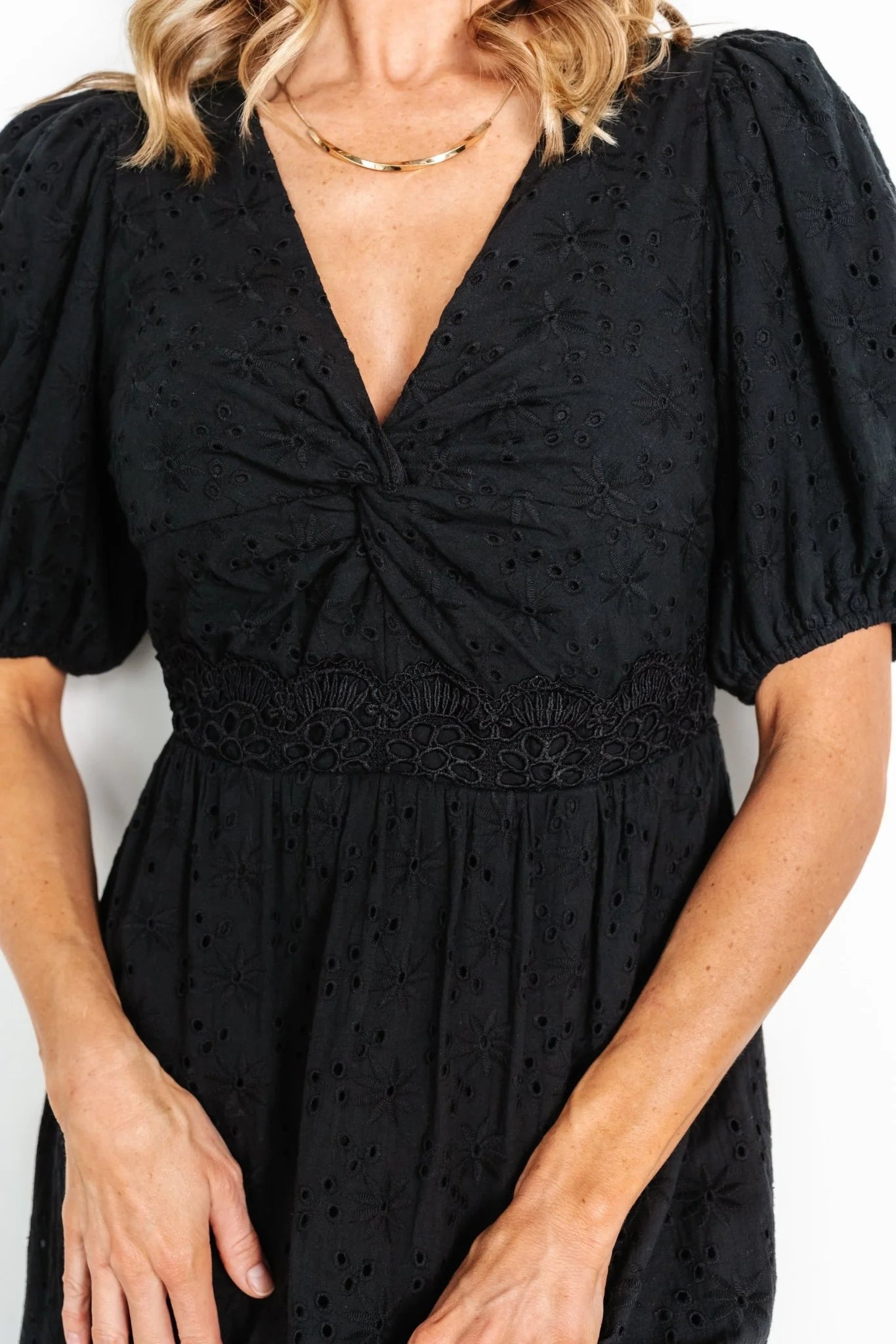 Jackie Eyelet Maxi Dress | Black