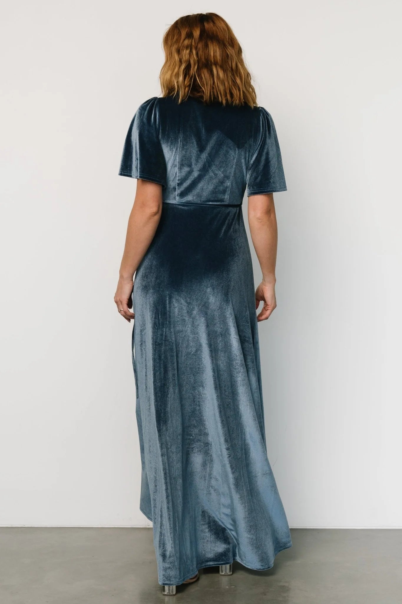 Katelyn Velvet Maxi Wrap Dress | Blue