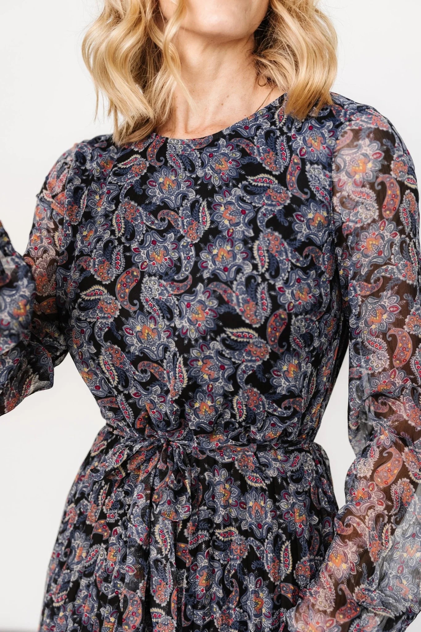 Laurie Midi Dress | Black Print