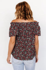 Jude Boho Top | Black + Red