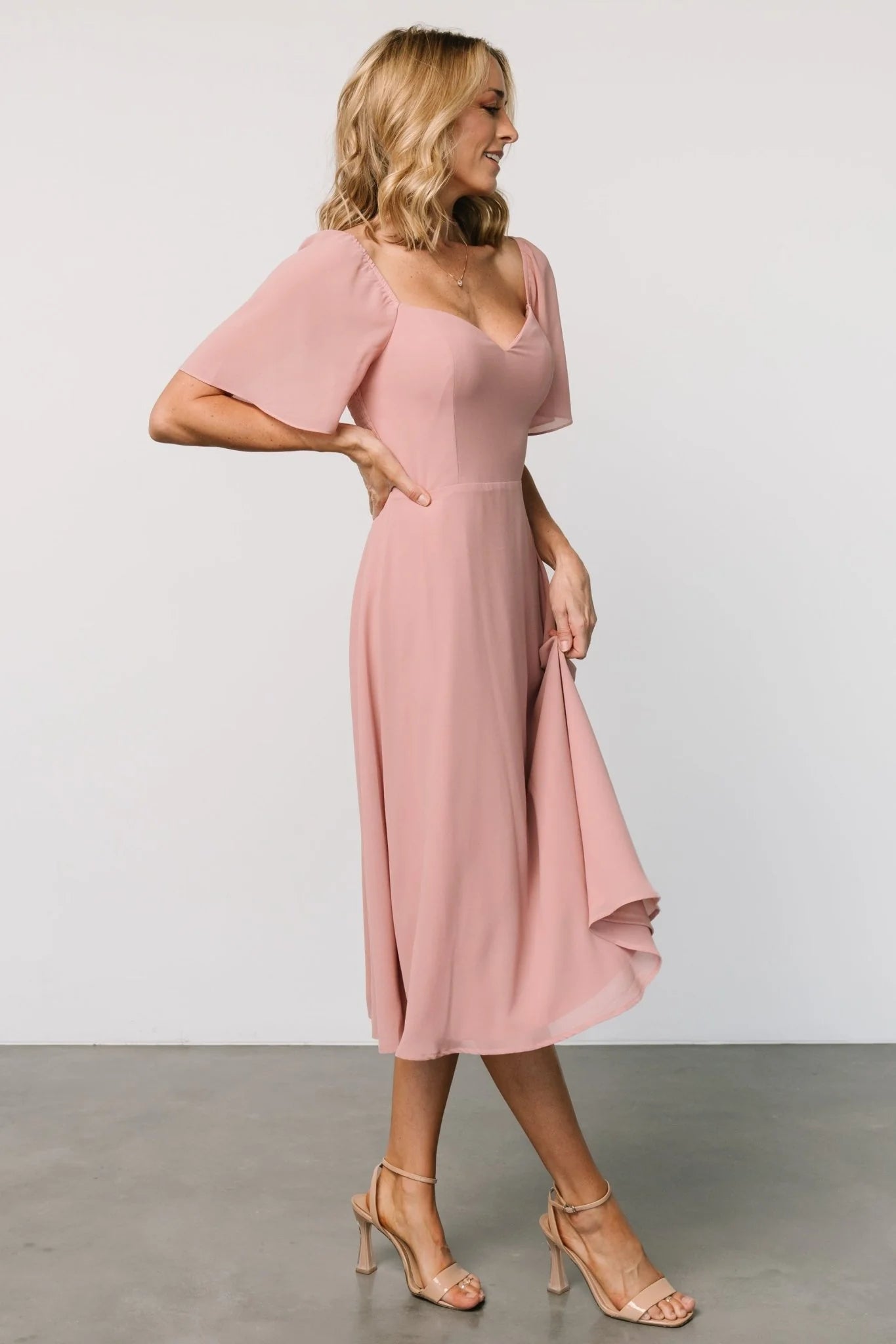 Colette Sweetheart Midi Dress | Blush