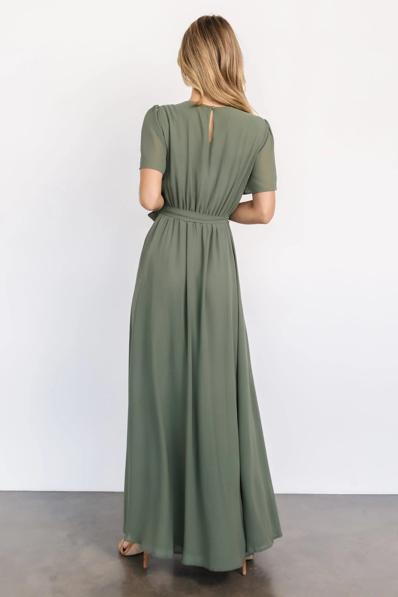 Naomi Short Sleeve Maxi Dress | Dark Sage