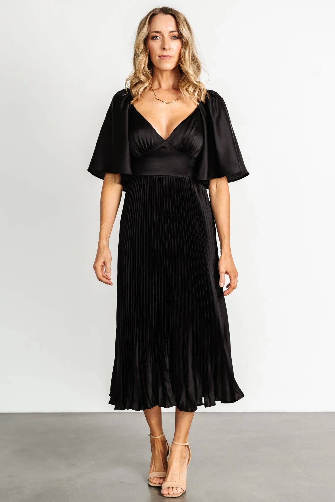 Aubree Pleated Dress | Black