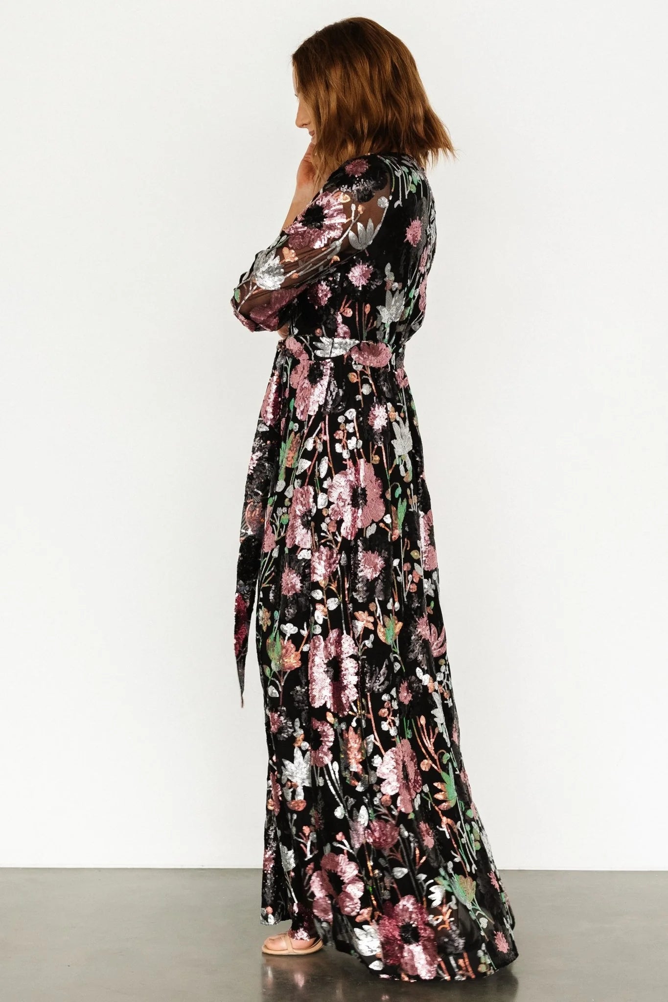 Destiny Sequin Maxi Dress | Black Multi