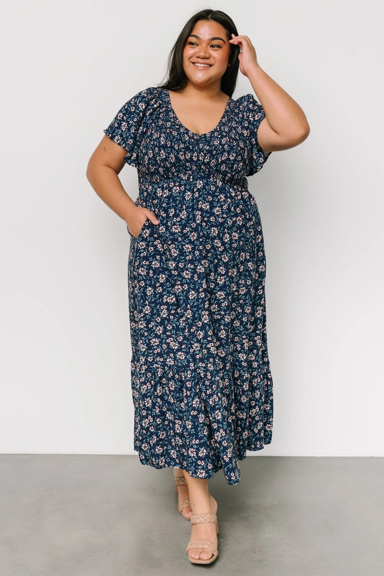 Joanie Smocked Dress | Blue Floral