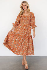Sedona Smocked Dress | Light Rust