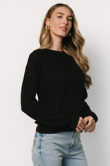 Alix Knit Sweater Top | Black