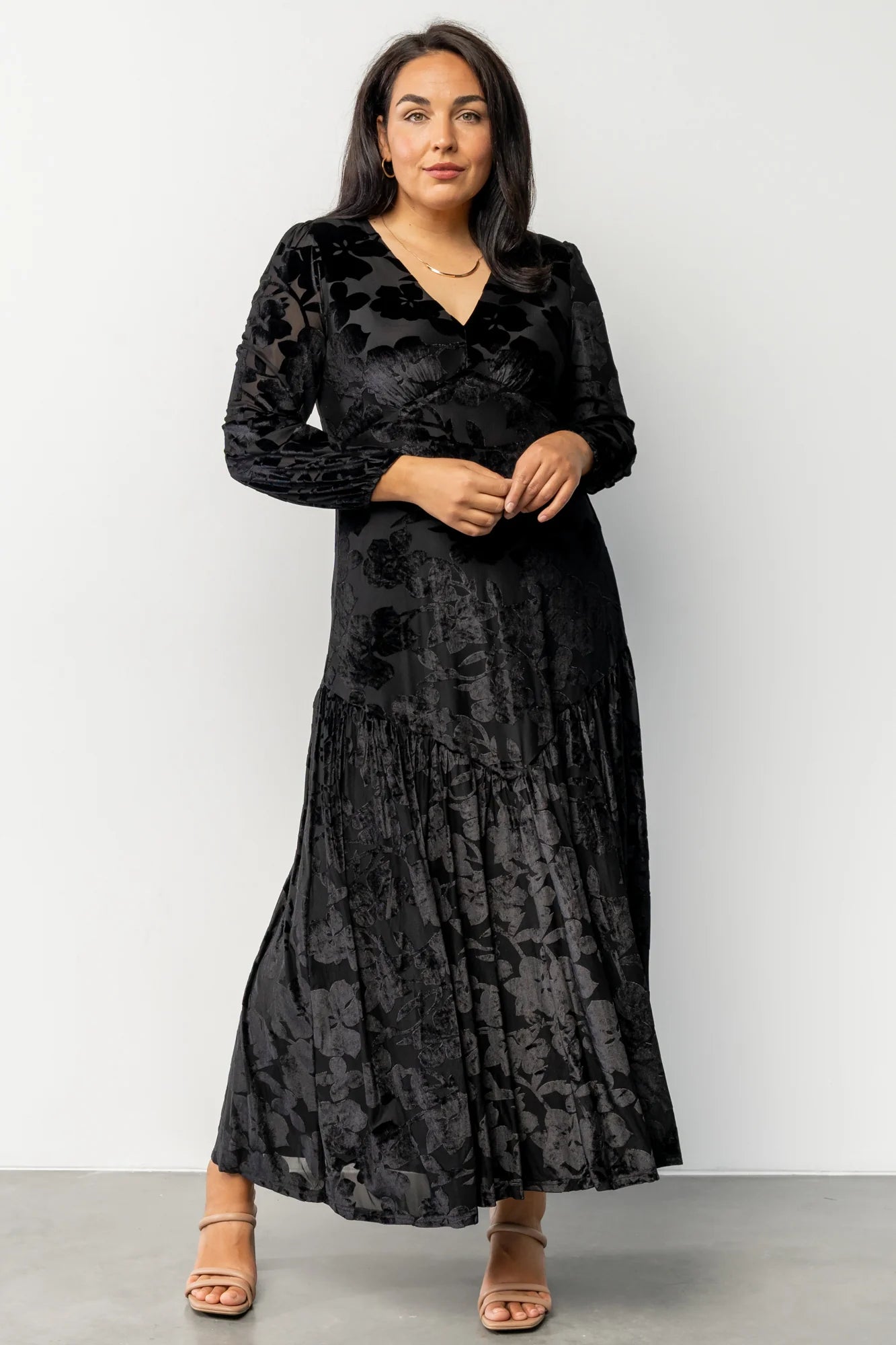 Vienna Velvet Maxi Dress | Black