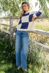 Jayda Sweater | Cream + Blue