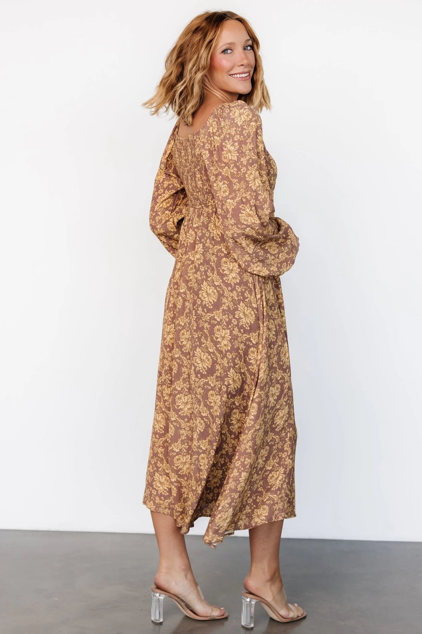 McKinney Dress | Brown + Gold Floral