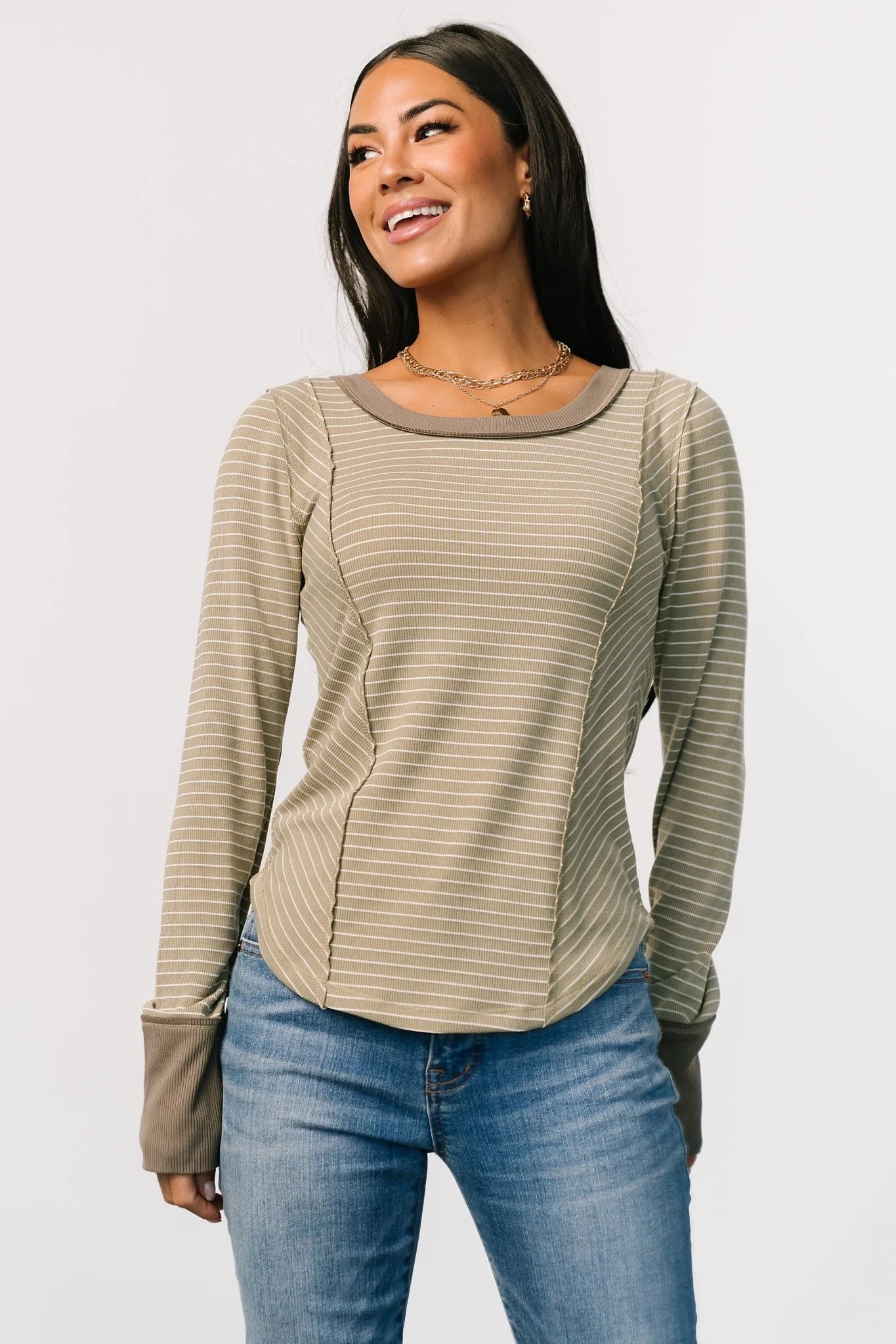 Ashford Striped Top | Olive