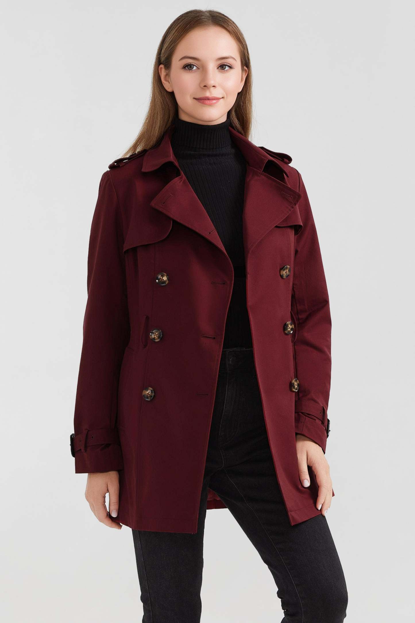 3/4 Double-Breasted Short Hudson Trench