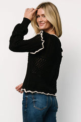 Oleya Knit Sweater Top | Black