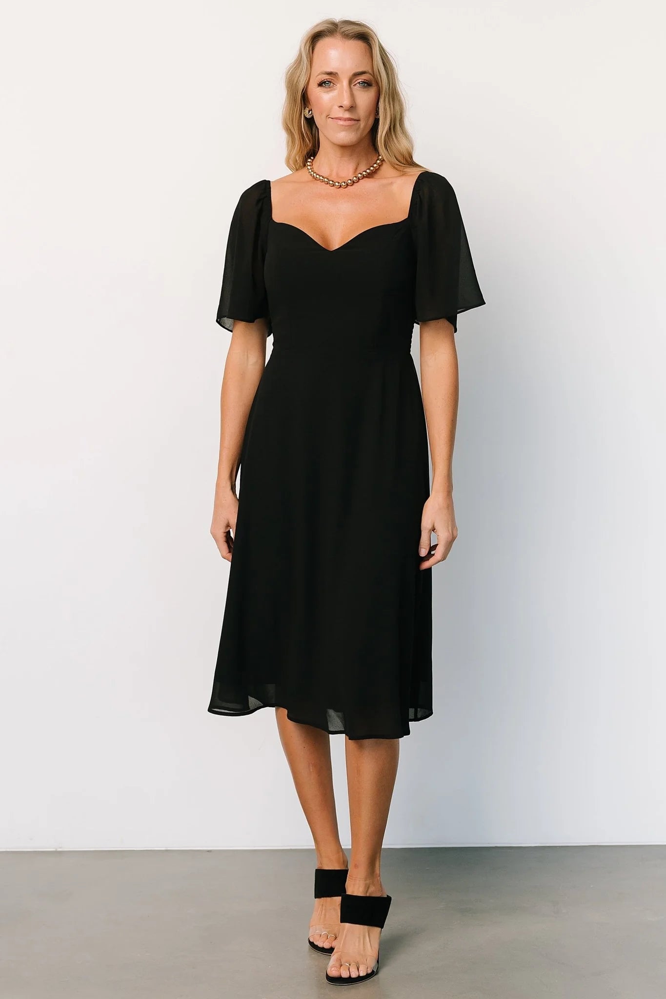 Colette Sweetheart Midi Dress | Black
