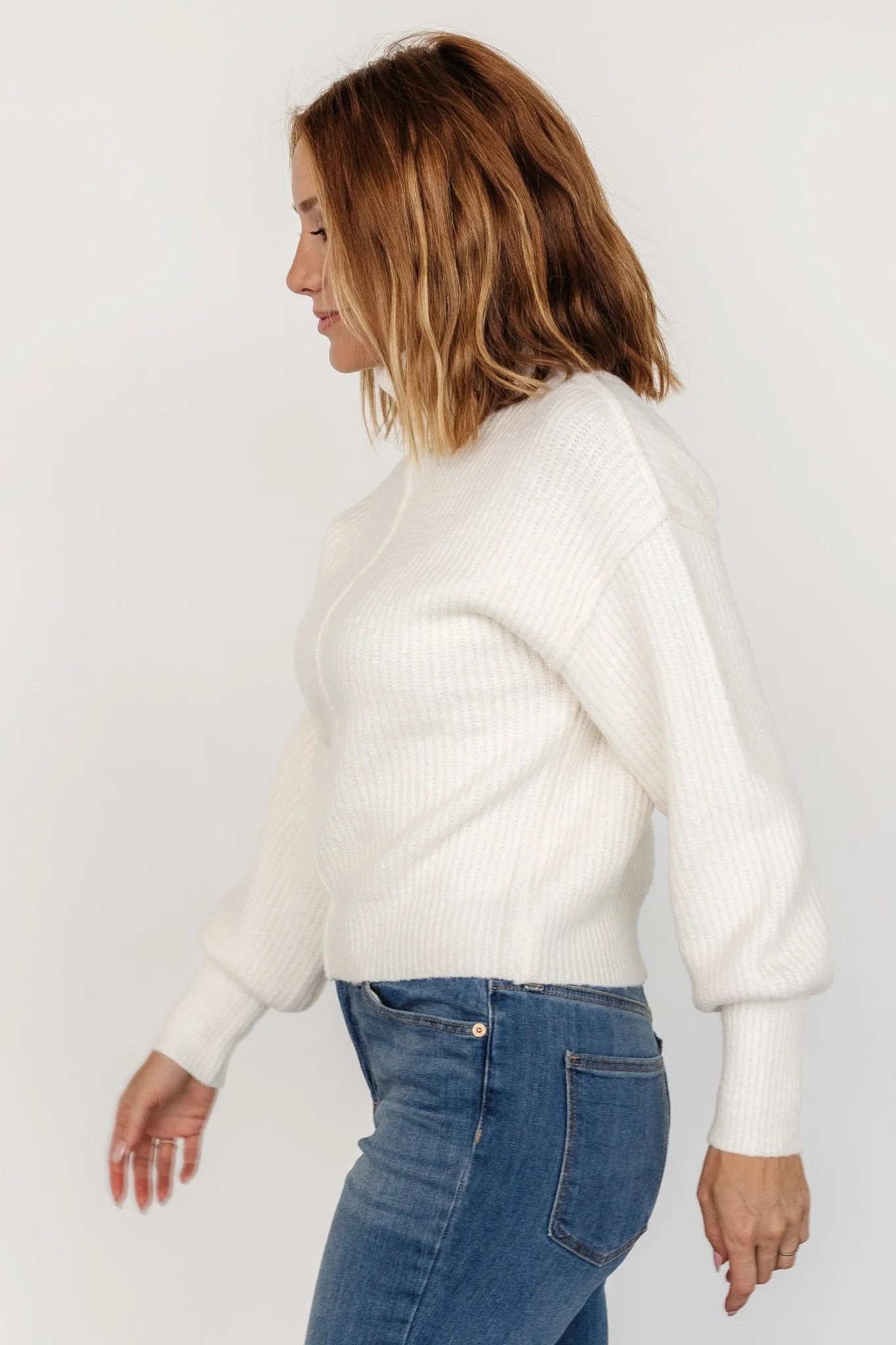 Frannie Knit Turtleneck Sweater | Cream