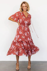 Spell Boho Midi Dress | Terracotta Floral