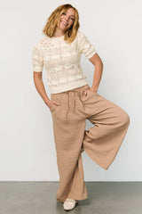 Florence Textured Pants | Beige