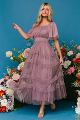 Magdalena Tulle Maxi Dress | Dusty Orchid