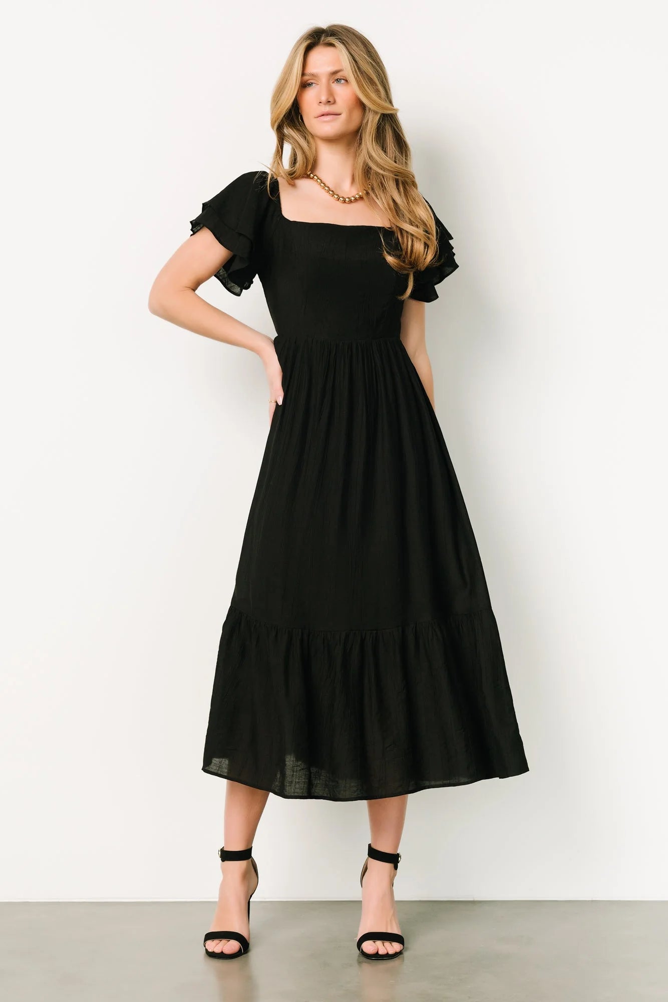 Buttercup Midi Dress | Black