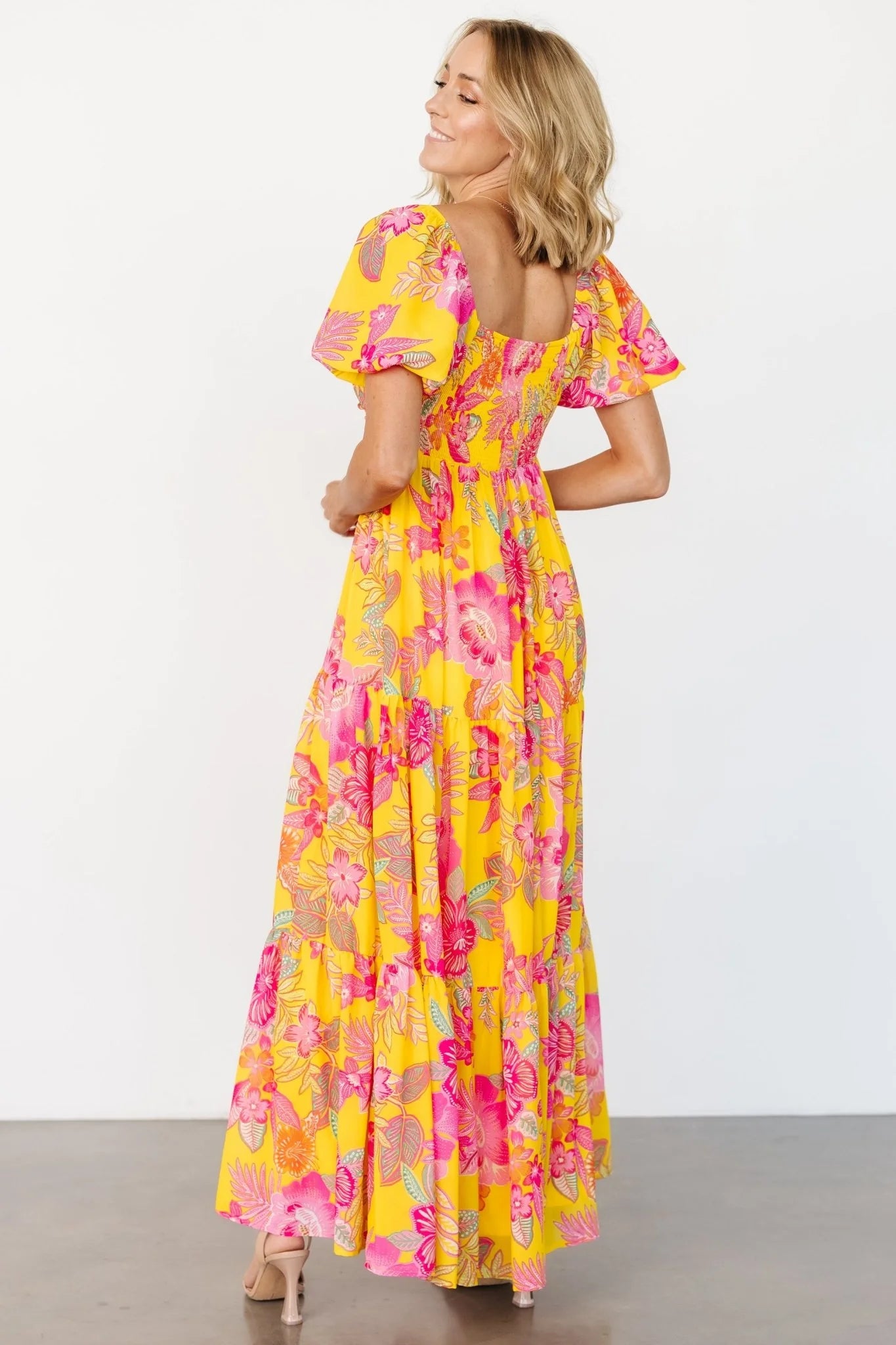 Darla Maxi Dress | Yellow + Pink Floral