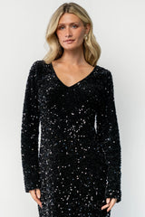 Mira Sequin Short Dress | Black