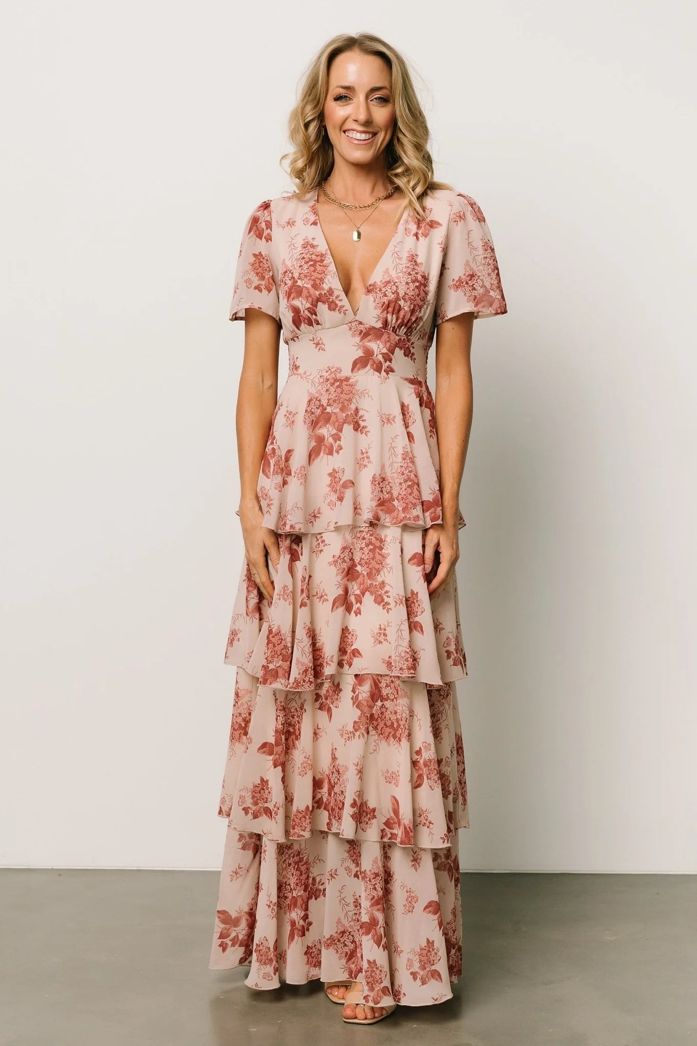Montaigne Ruffle Maxi Dress | Rose Floral
