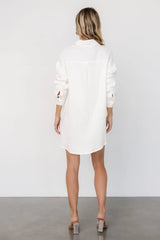 Andres Button Shirt Dress | Ivory