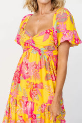 Darla Maxi Dress | Yellow + Pink Floral