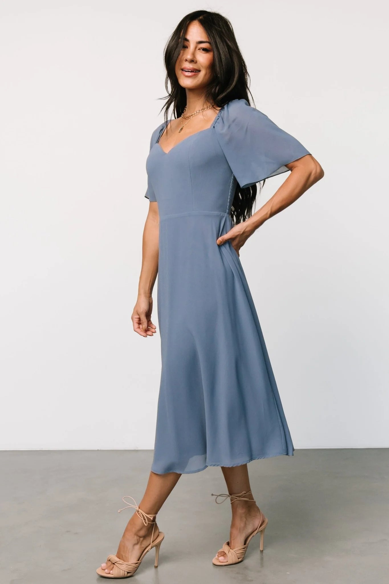Colette Sweetheart Midi Dress | Whisper Blue