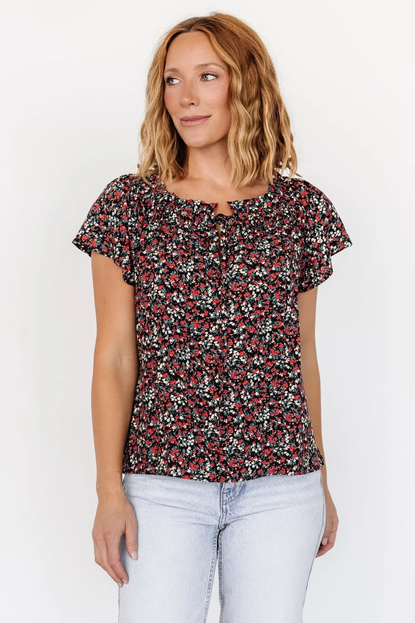 Jude Boho Top | Black + Red