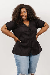Sloane Button Top | Black