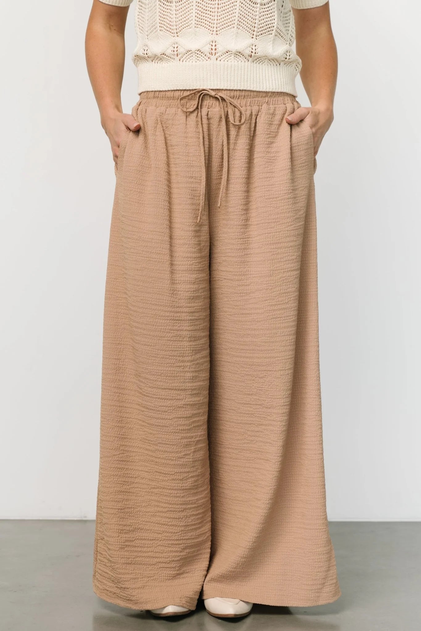 Florence Textured Pants | Beige