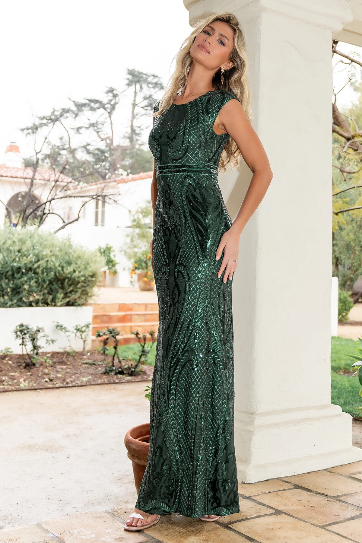 Alessia Sequin Gown | Green