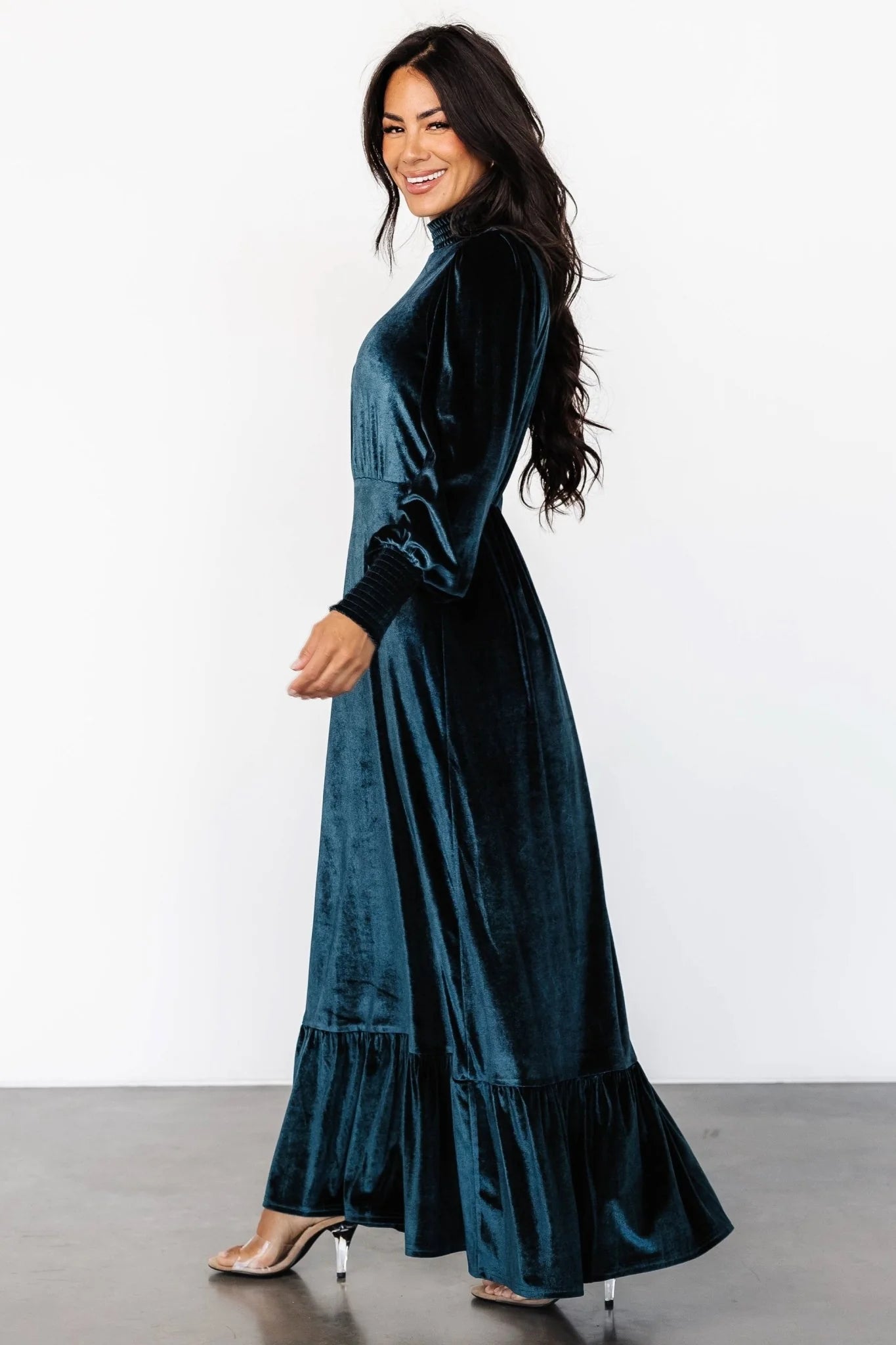 Elodie Velvet Maxi Dress | Jade