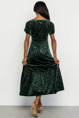 Eirene Velvet Dress | Emerald