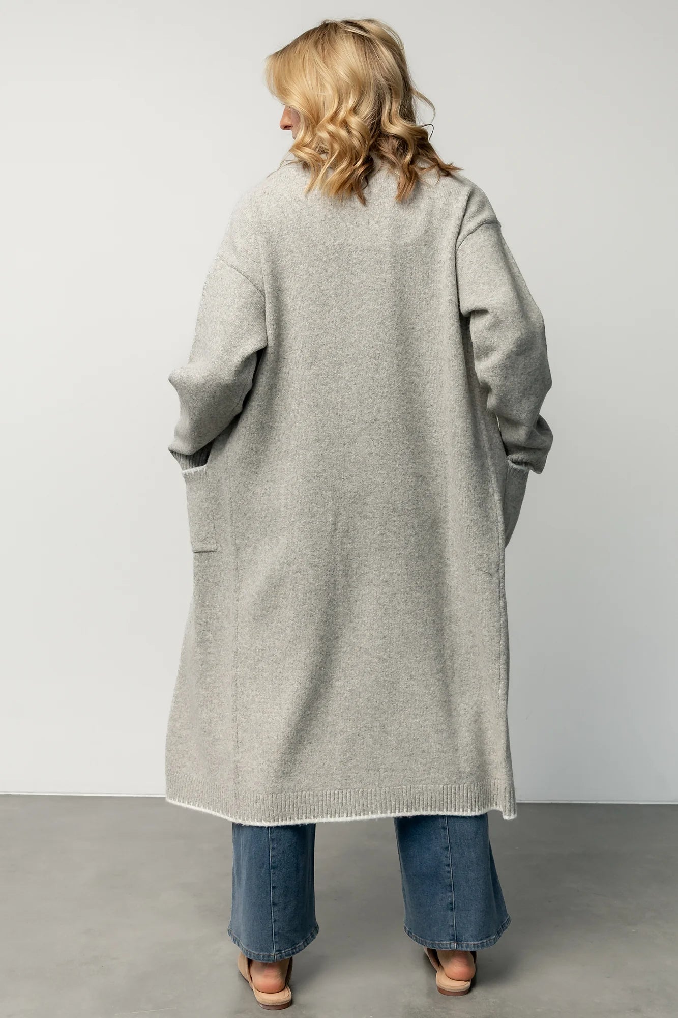 Senna Longline Cardigan | Light Gray