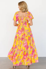 Darla Maxi Dress | Yellow + Pink Floral