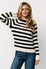 Carrie Striped Sweater | Navy + Ivory