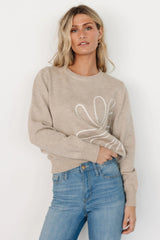 Cherish Flower Sweater | Natural