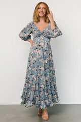 Estefania Maxi Dress | Blue + Peach Floral