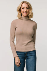 Axel Turtleneck Top | Light Mocha