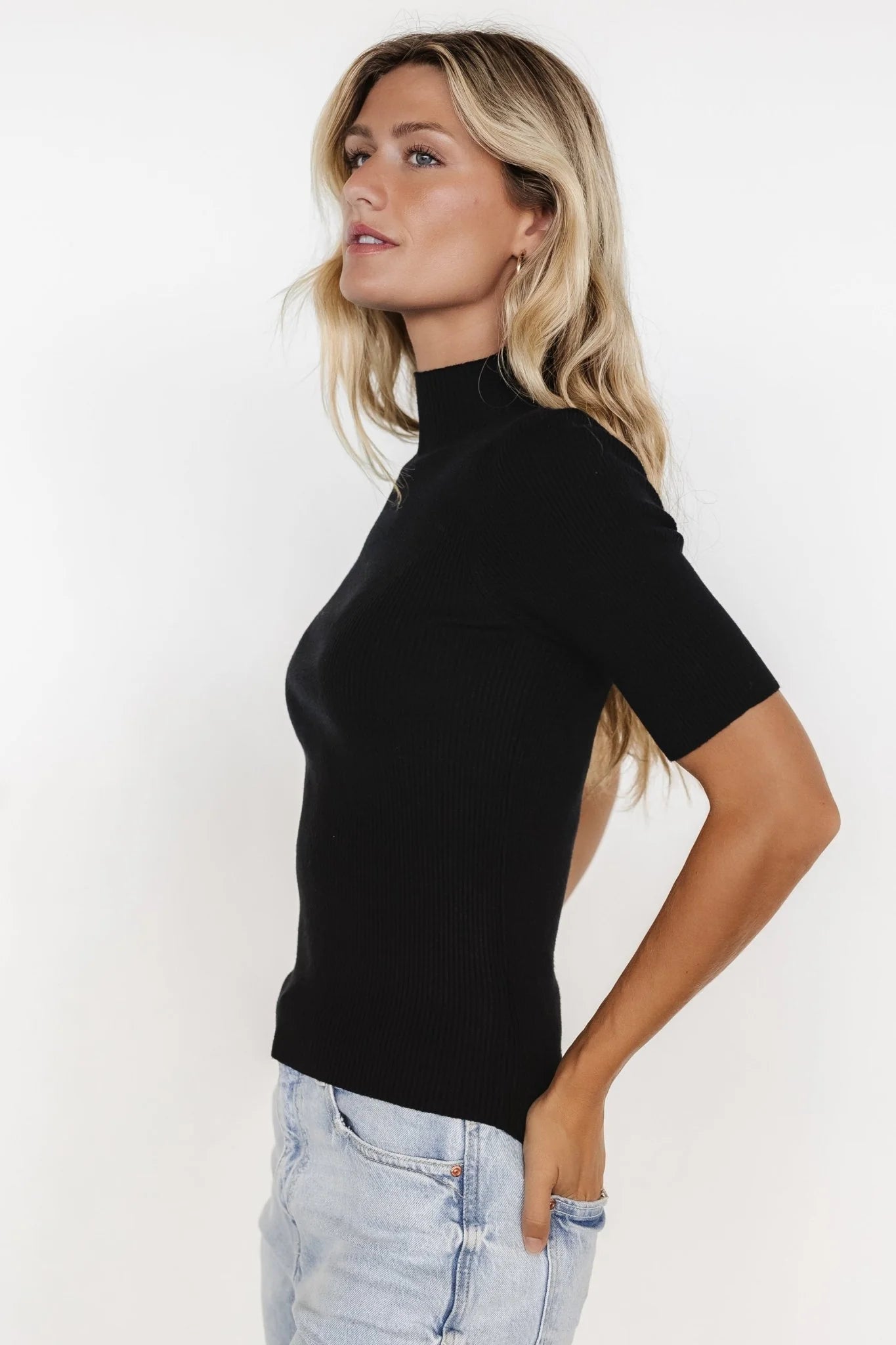 Liel Ribbed Top | Black