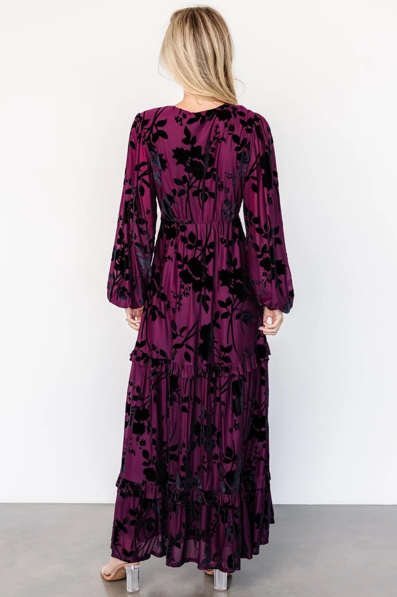 Liana Velvet Embossed Maxi Dress | Mulberry